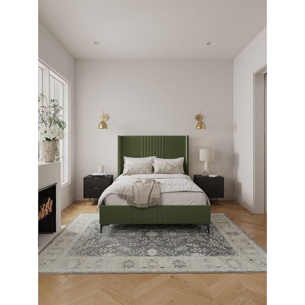 Manhattan Comfort Promenade Full- Size Bed in Moss Green BD010-FL-MG - main